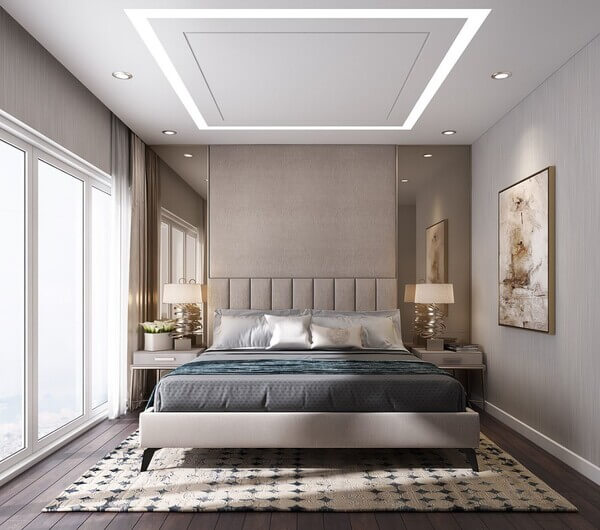 Sử dụng tông màu trầm ấm dễ chịu cho phòng ngủ.