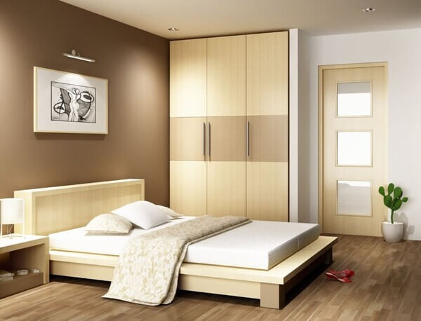 Mẫu thiết kế phòng ngủ đẹp cho nam với các chi tiết đơn giản.