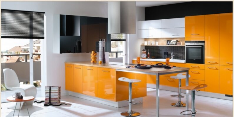 Màu sơn cam cho nhà bếp